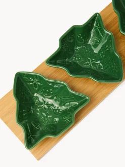 coincasa Antipastiera in legno di bamboo con 3 coppette ad albero