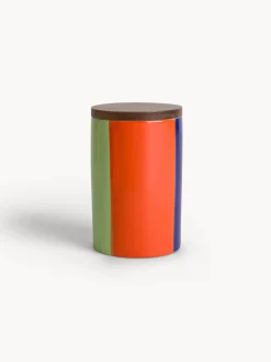 Barattolo in ceramica a righe