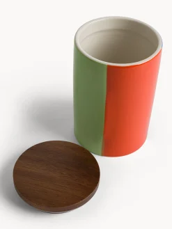 Barattolo in ceramica a righe