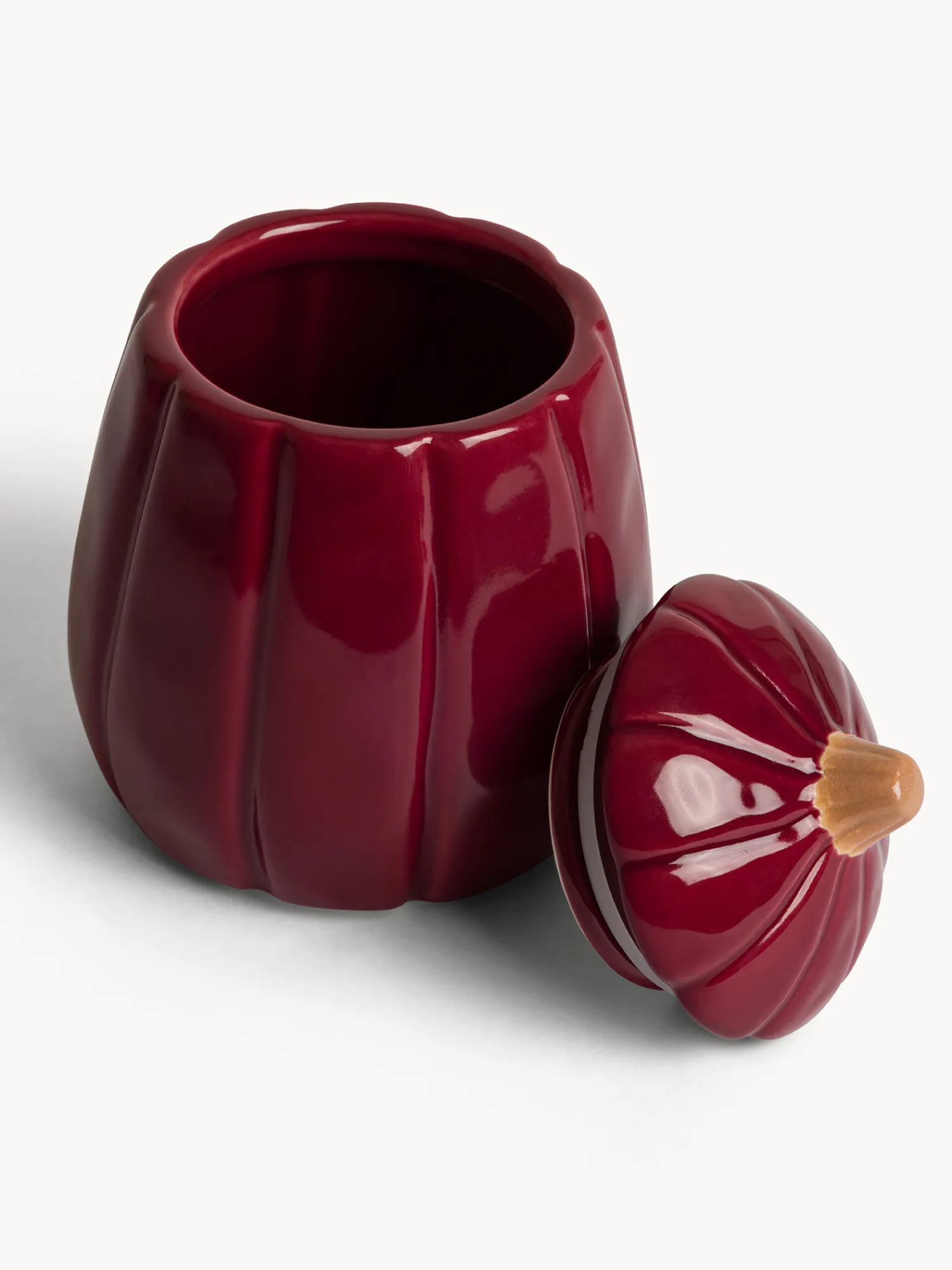 Barattolo in porcellana a forma di zucca