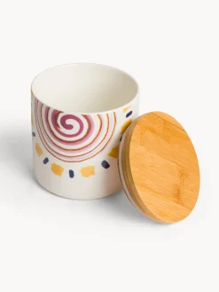Barattolo in porcellana con coperchio in bambo