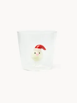 coincasa Bicchiere in vetro borosilicato dettaglio Babbo Natale