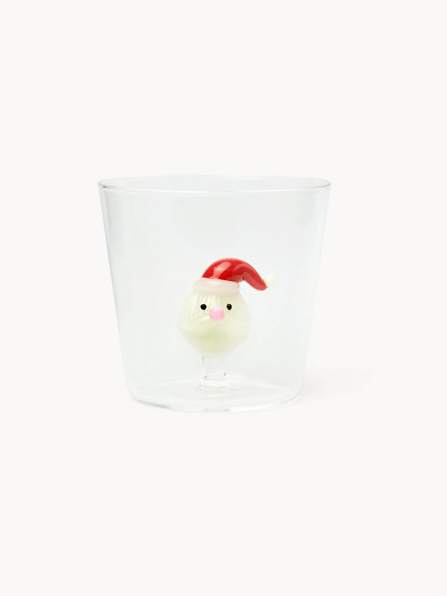 coincasa Bicchiere in vetro borosilicato dettaglio Babbo Natale