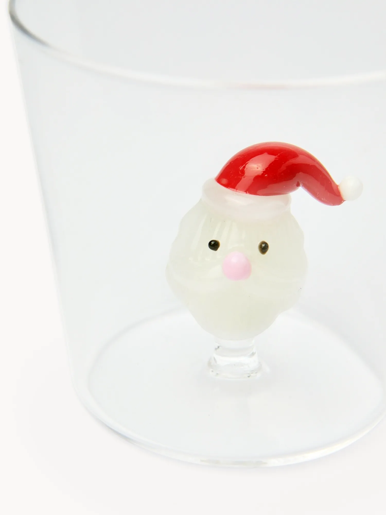 coincasa Bicchiere in vetro borosilicato dettaglio Babbo Natale