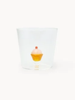 coincasa Bicchiere in vetro borosilicato dettaglio cupcake