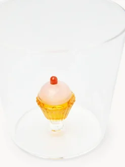 coincasa Bicchiere in vetro borosilicato dettaglio cupcake
