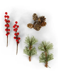 coincasa Box rametti di pino e bacche decorativi