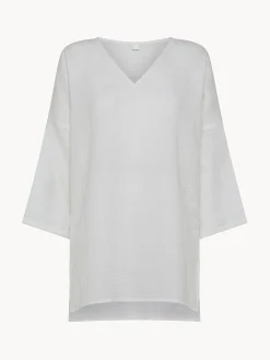 Caftano in mussola di cotone tinta unita