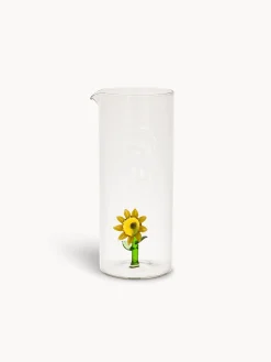 coincasa Caraffa in vetro borosilicato dettaglio fiore