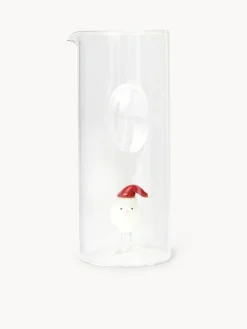 coincasa Caraffa in vetro borosilicato dettaglio Babbo Natale