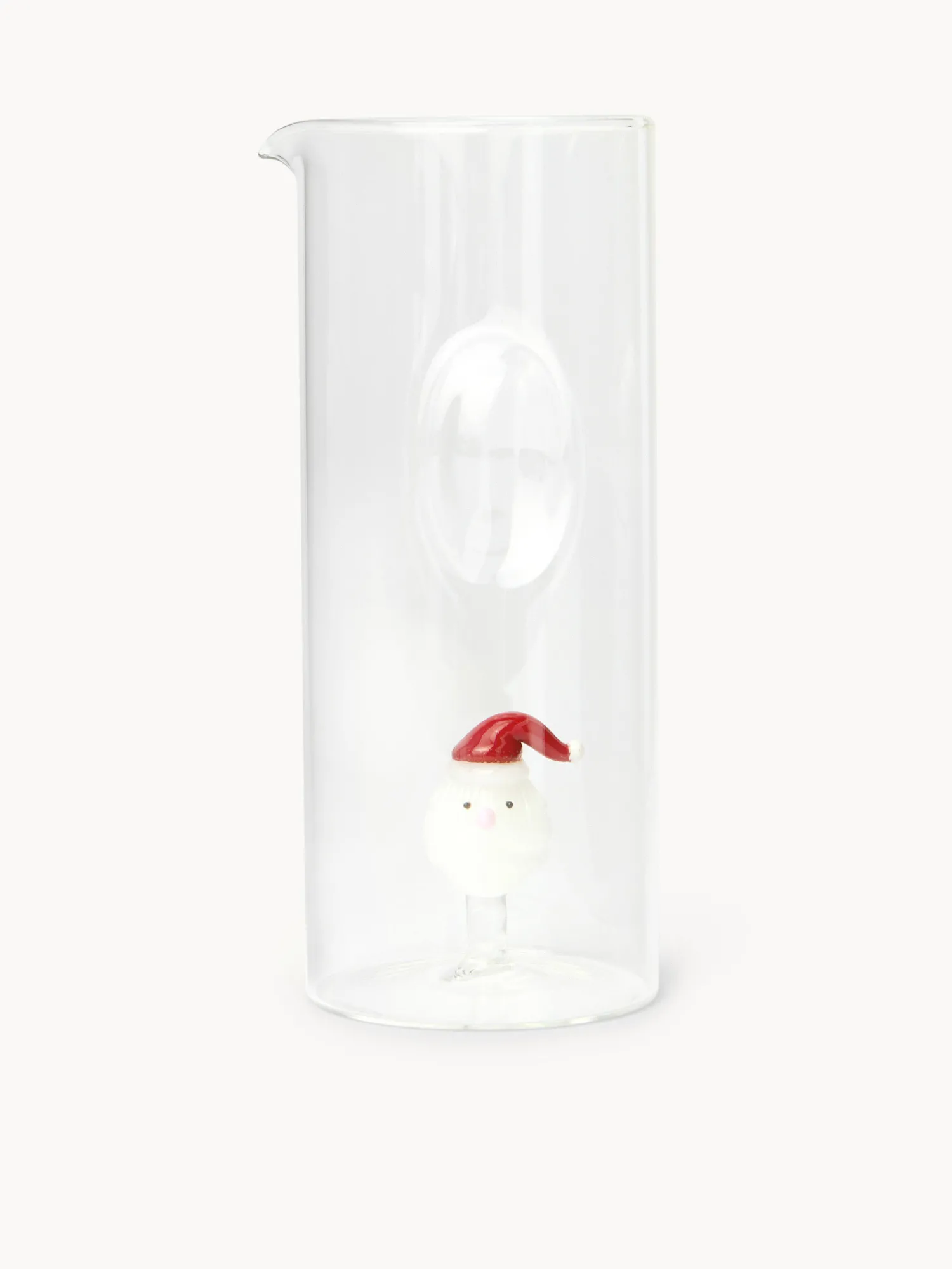 coincasa Caraffa in vetro borosilicato dettaglio Babbo Natale