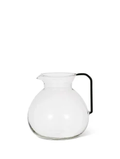 coincasa Caraffa tonda vetro borosilicato manico ottanio