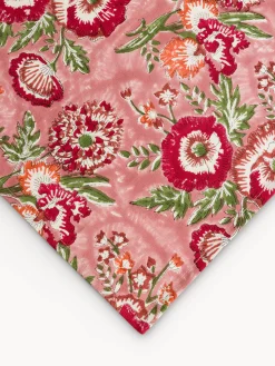 coincasa Centrotavola in puro cotone con stampa block print floreale