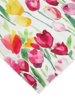 coincasa Centrotavola panama di cotone stampa tulipani