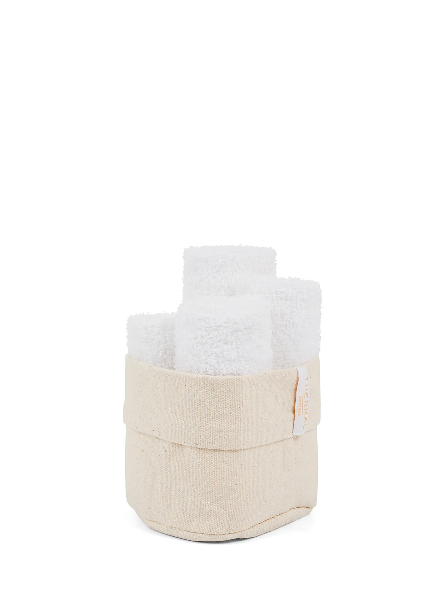 coincasa Cestino 4 lavette cotone tinta unita Thermae