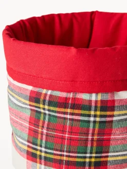 coincasa Cestino rotondo tartan in puro cotone tinto filo