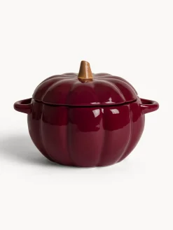 Contenitore con coperchio in porcellana a forma di zucca