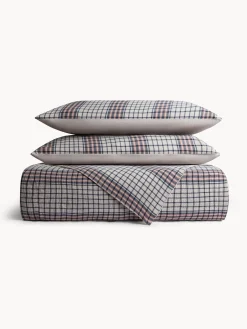 coincasa Copripiumino in cotone lavato lavorazione jacquard a quadri