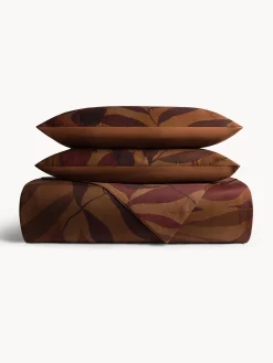 coincasa Copripiumino in raso di cotone stampa foliage