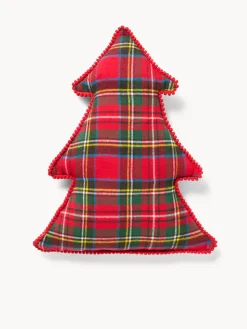 coincasa Cuscino a forma di albero di Natale tartan