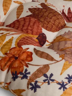 coincasa Cuscino da sedia con lacci in panama di puro cotone stampa foliage