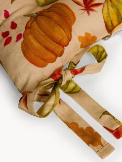 coincasa Cuscino da sedia con lacci in panama di puro cotone stampa zucche