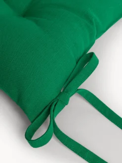 coincasa Cuscino da sedia con lacci in slub di cotone tinta unita