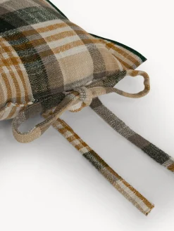 coincasa Cuscino da sedia con lacci motivo check in puro cotone tinto filo