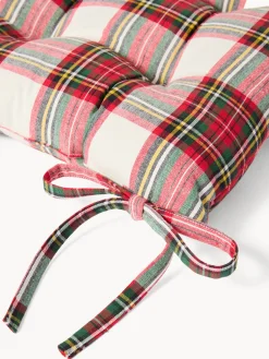 coincasa Cuscino da sedia tartan in puro cotone tinto filo