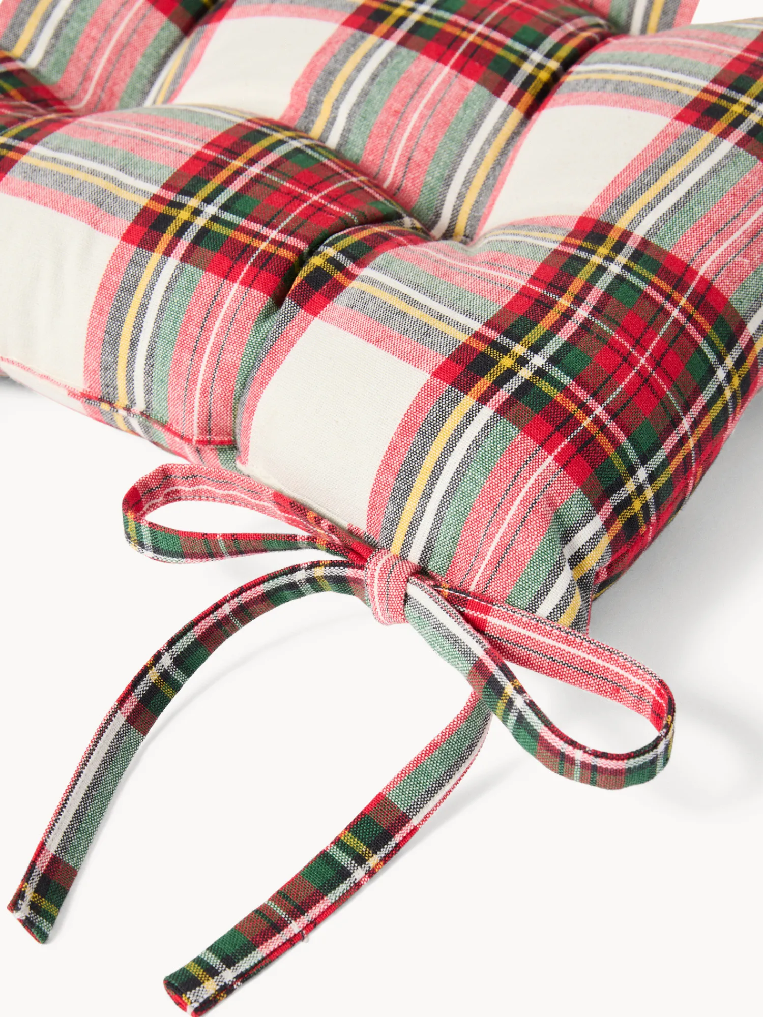 coincasa Cuscino da sedia tartan in puro cotone tinto filo