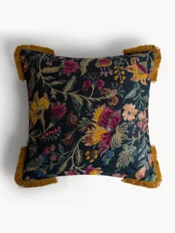 coincasa Cuscino 45x45 cm con stampa floreale e frange