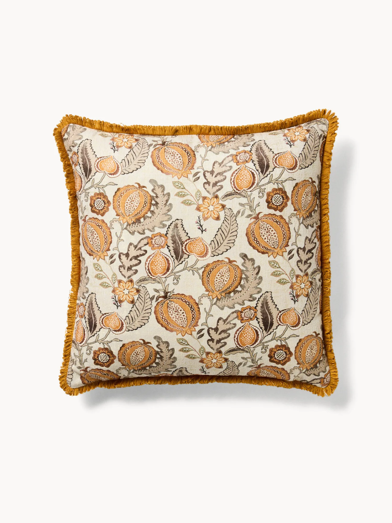 coincasa Cuscino 45x45 cm con stampa melograno e frangette