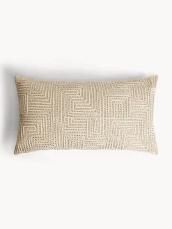 coincasa Cuscino 35x65 cm in cotone con motivo geometrico e applicazioni perline