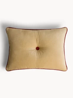 coincasa Cuscino 35x50 cm in velluto con piping a contrasto