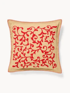 coincasa Cuscino 45x45 in cotone con ricamo a catenella