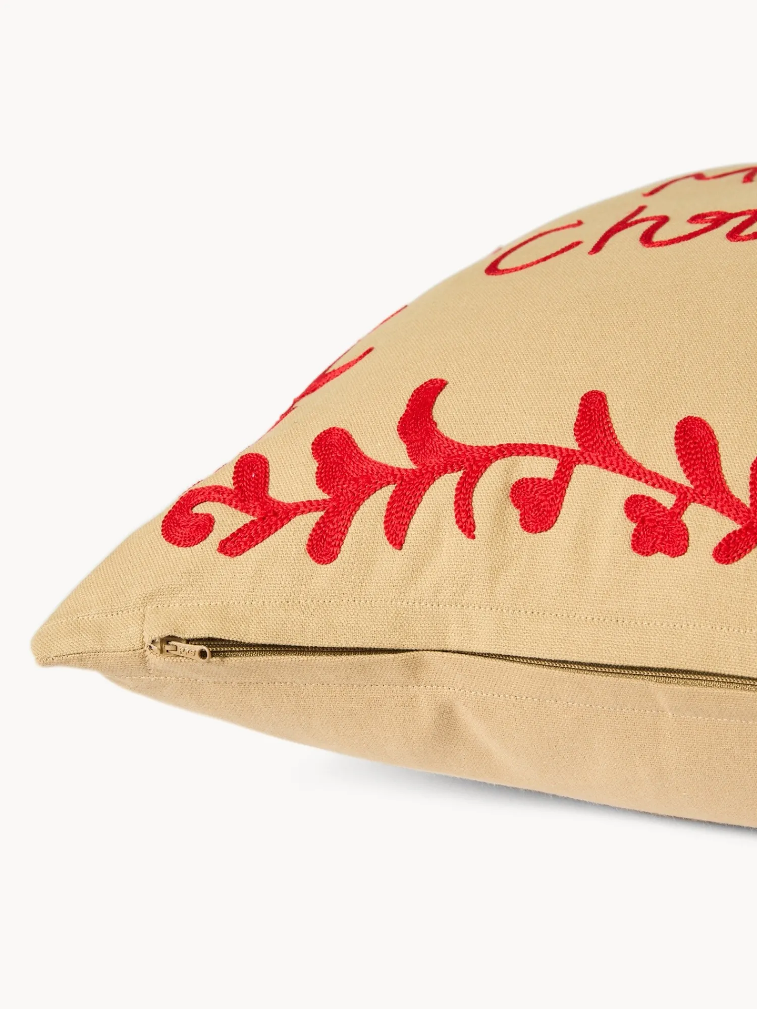 coincasa Cuscino 45x45 in cotone con ricamo a catenella