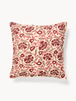 coincasa Cuscino 50x50 in garza di cotone stampato con frangette