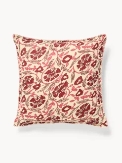 coincasa Cuscino 50x50 in garza di cotone stampato con frangette