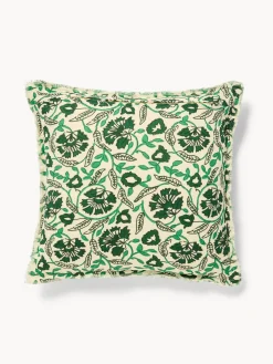 coincasa Cuscino 50x50 in garza di cotone stampato con frangette