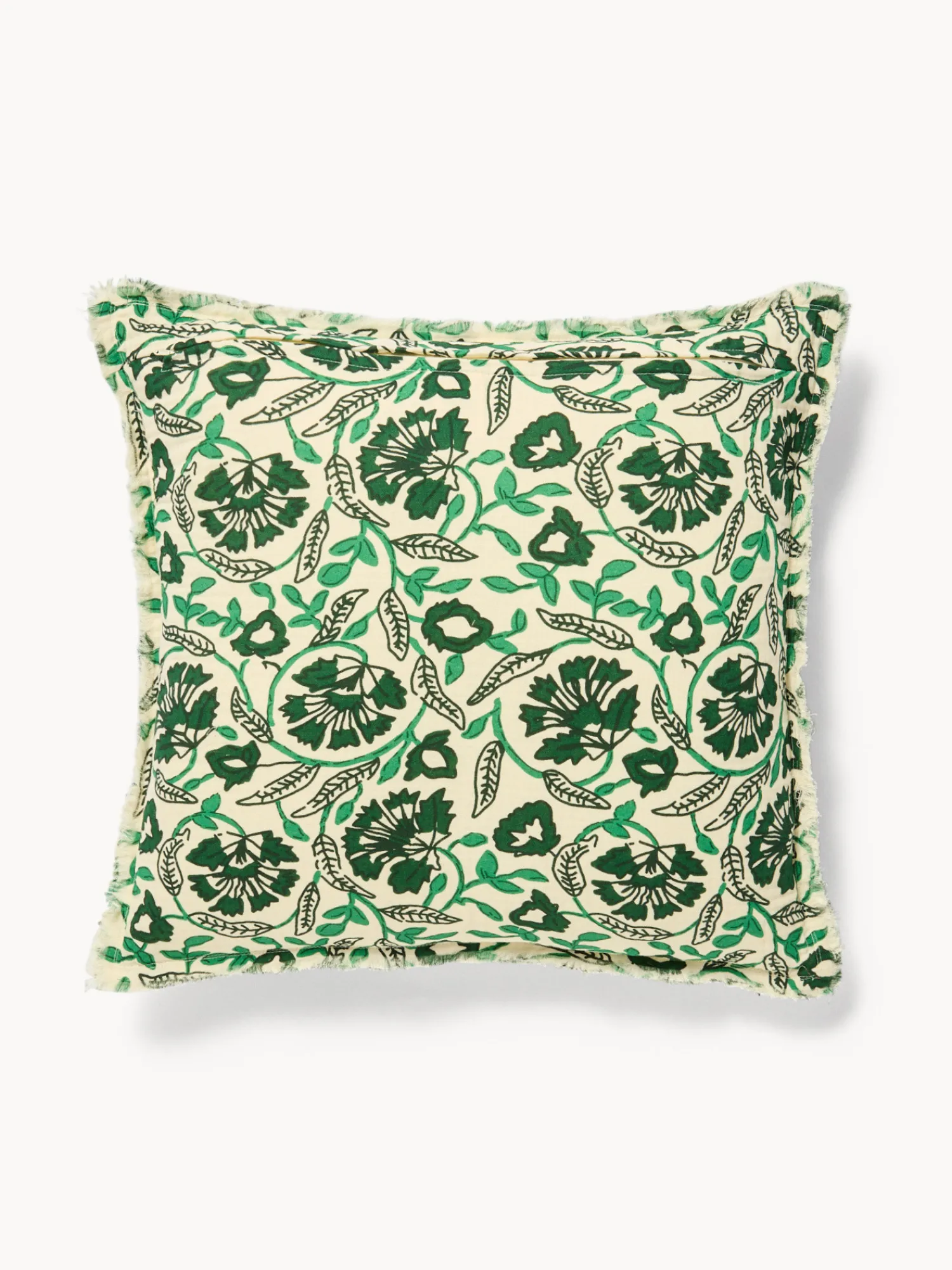 coincasa Cuscino 50x50 in garza di cotone stampato con frangette