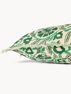 coincasa Cuscino 50x50 in garza di cotone stampato con frangette