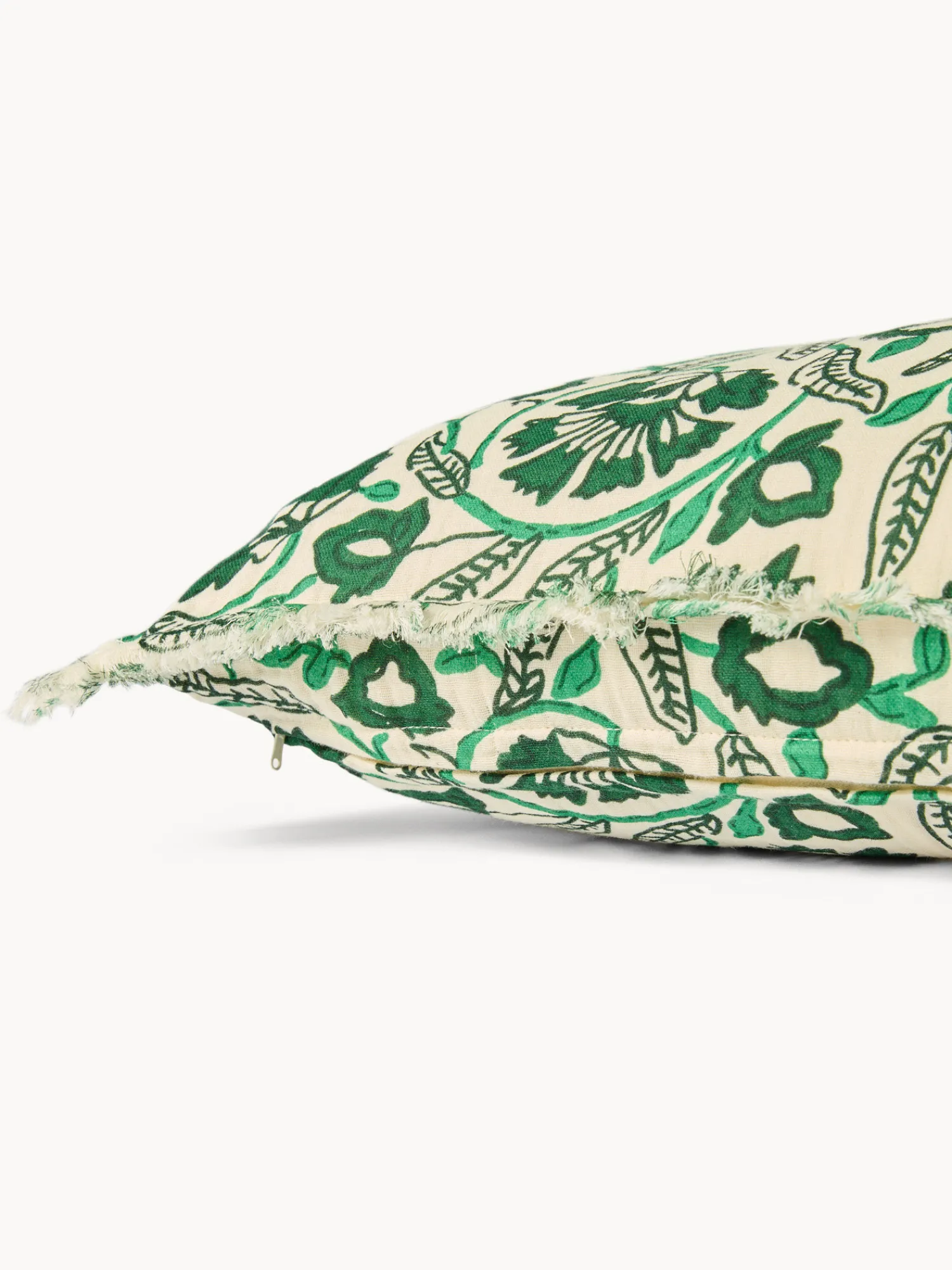 coincasa Cuscino 50x50 in garza di cotone stampato con frangette