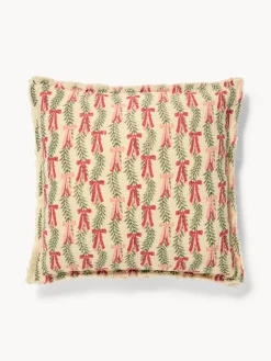 coincasa Cuscino 50x50 in garza di cotone con frangette