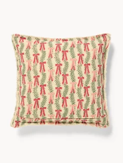 coincasa Cuscino 50x50 in garza di cotone con frangette