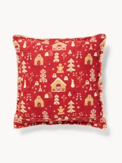 coincasa Cuscino 50x50 in garza di cotone con frangette