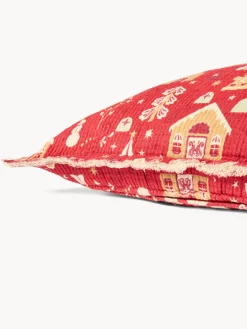 coincasa Cuscino 50x50 in garza di cotone con frangette