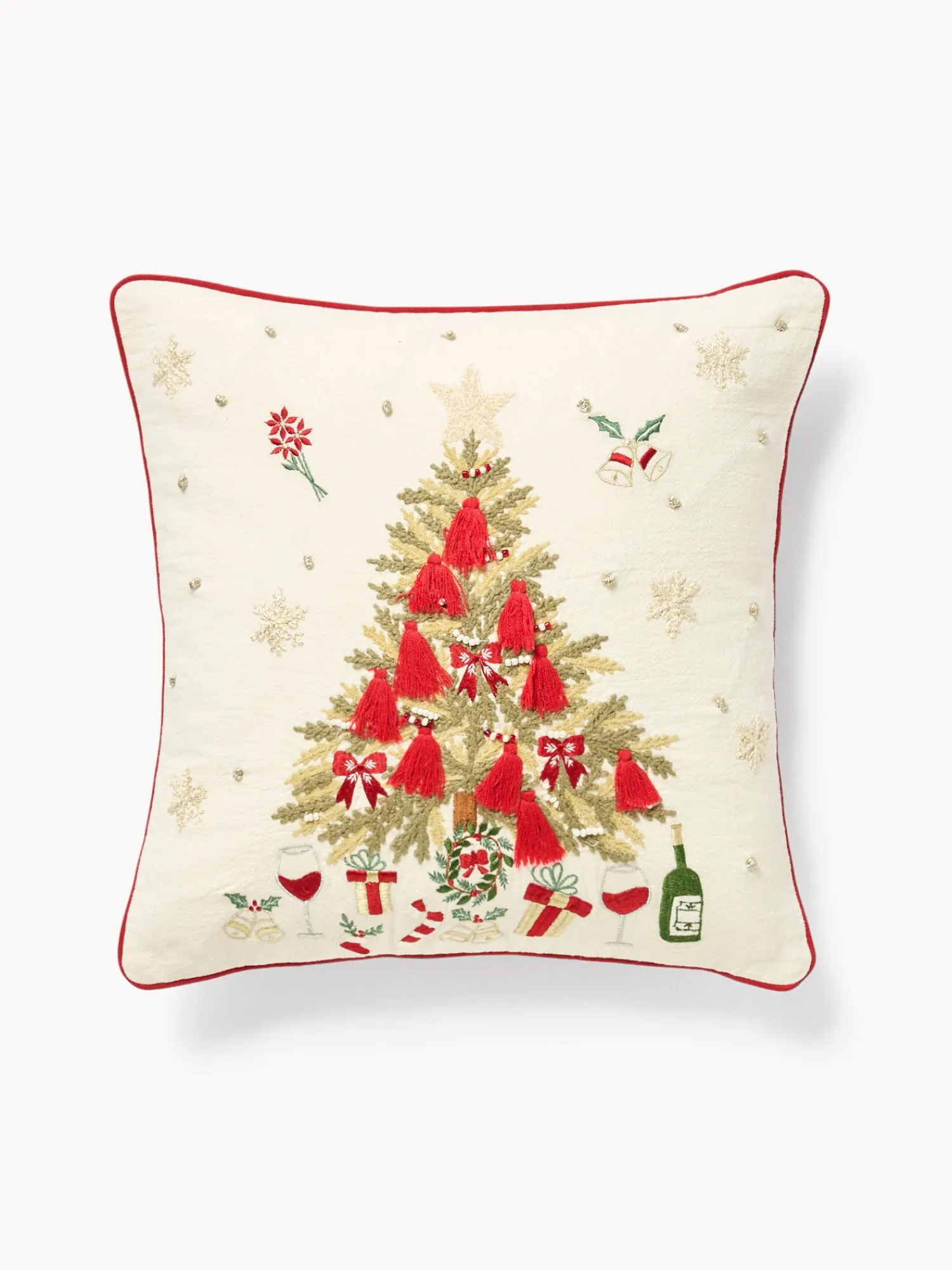 coincasa Cuscino 45x45 ricamo albero di Natale