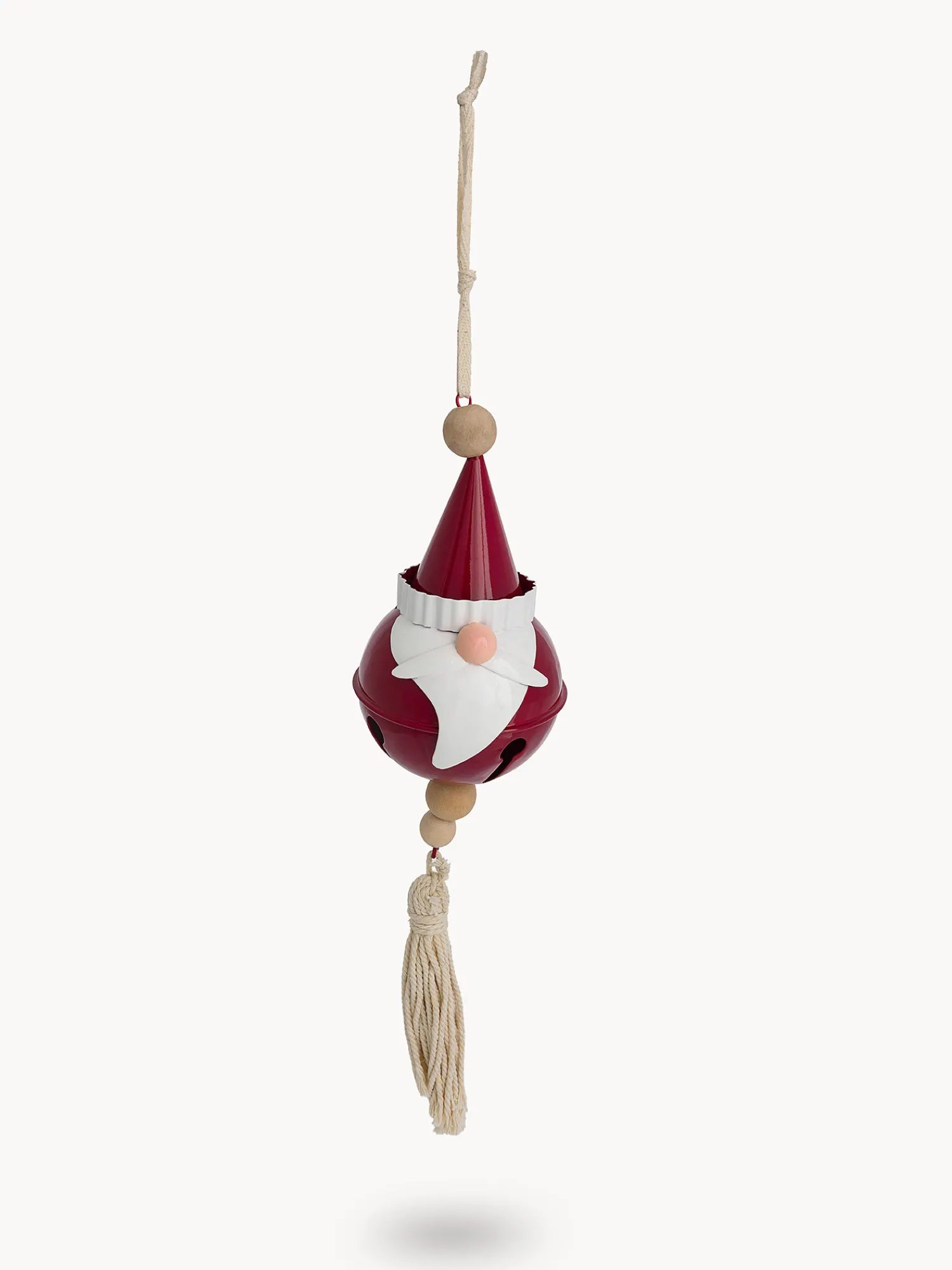 coincasa Decorazione in ferro a forma di Babbo Natale con nappina