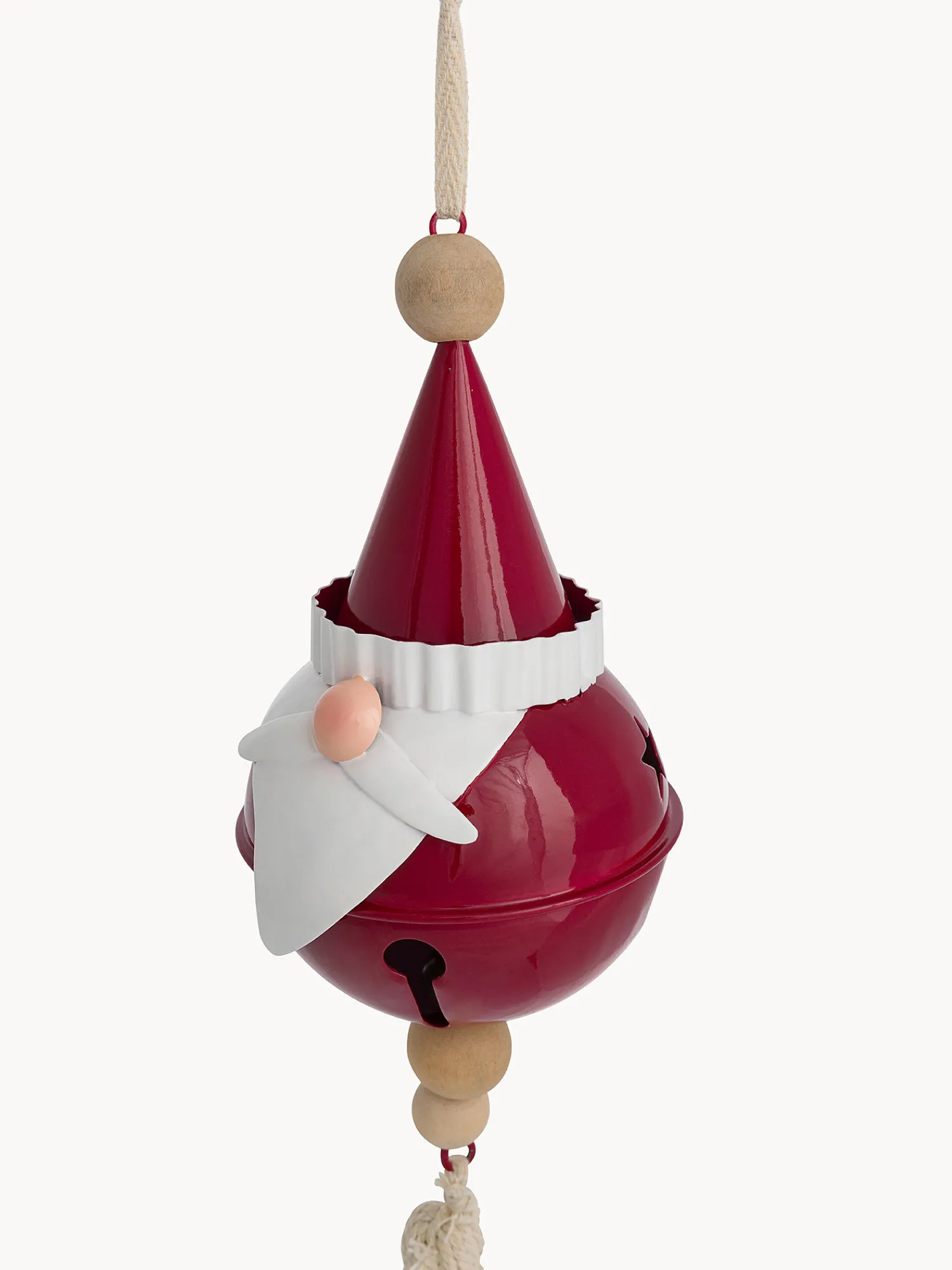 coincasa Decorazione in ferro a forma di Babbo Natale con nappina