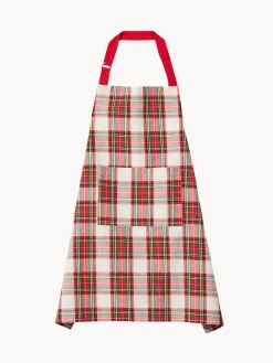 coincasa Grembiule a pettorina tartan in puro cotone tinto filo